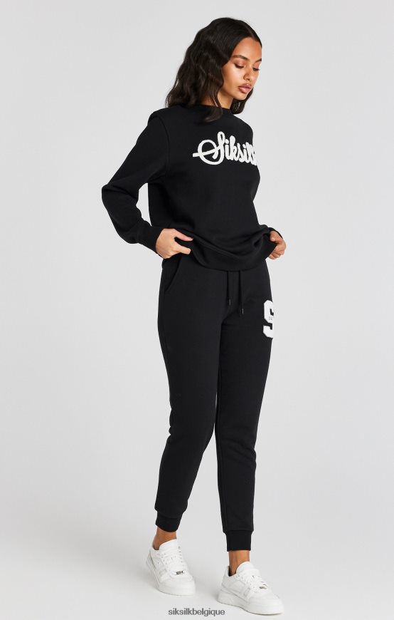 sweat-shirt noir à logo universitaire vêtements femmes SikSilk AS2ZD76