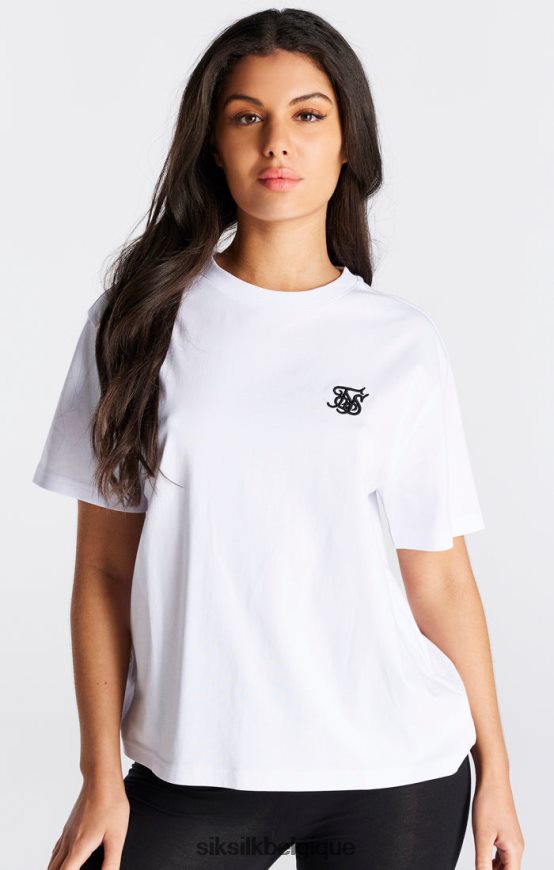 t-shirt boyfriend essentiel blanc vêtements femmes SikSilk AS2ZD27