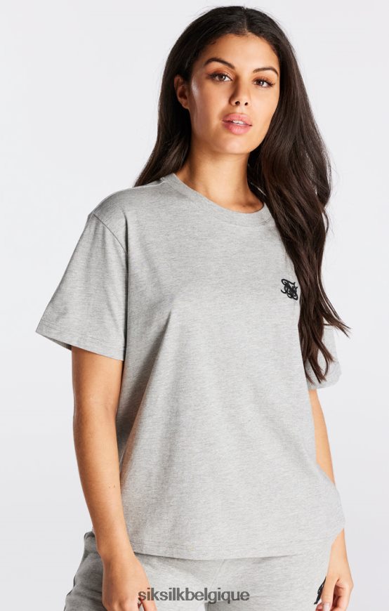 t-shirt boyfriend essentiel gris chiné vêtements femmes SikSilk AS2ZD41