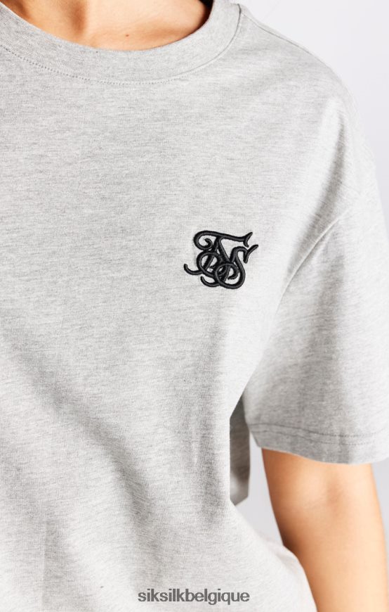 t-shirt boyfriend essentiel gris chiné vêtements femmes SikSilk AS2ZD41