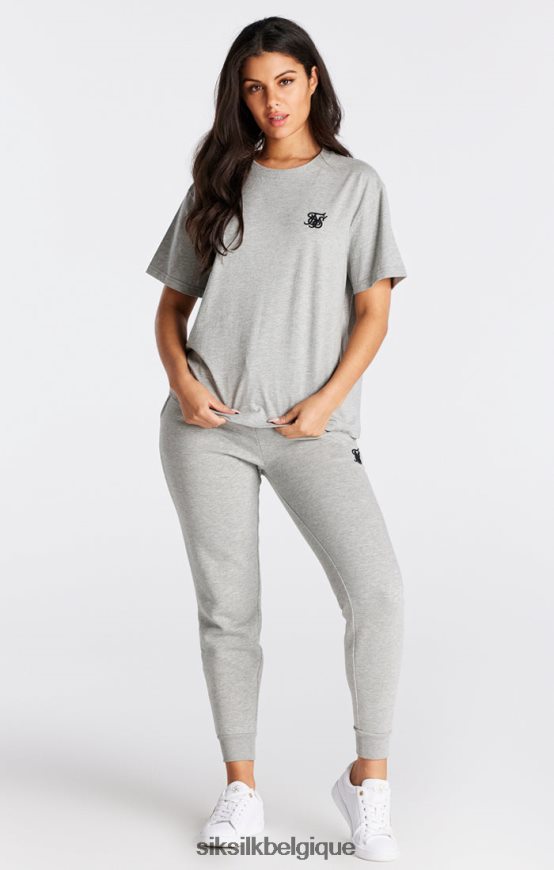 t-shirt boyfriend essentiel gris chiné vêtements femmes SikSilk AS2ZD41