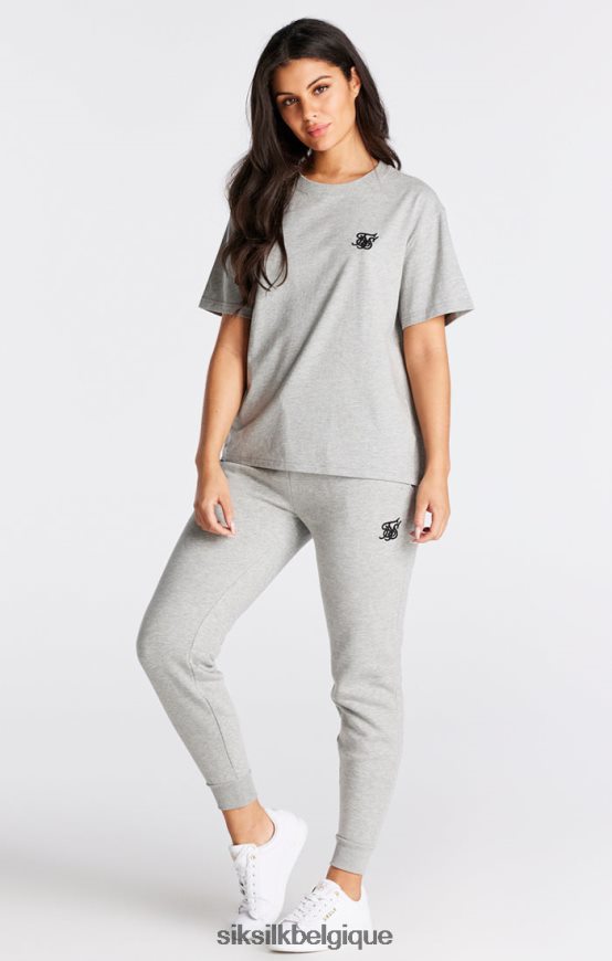 t-shirt boyfriend essentiel gris chiné vêtements femmes SikSilk AS2ZD41