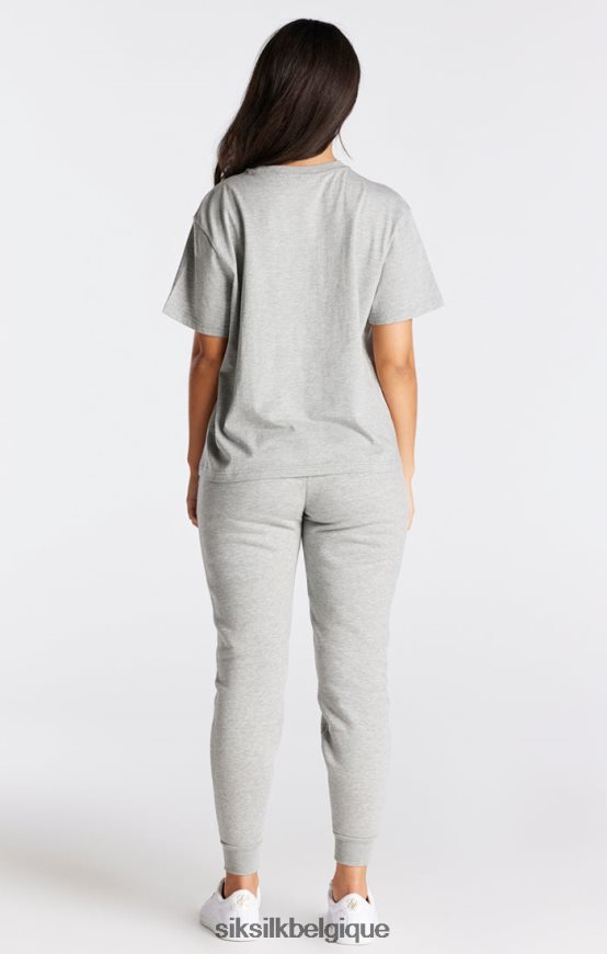 t-shirt boyfriend essentiel gris chiné vêtements femmes SikSilk AS2ZD41