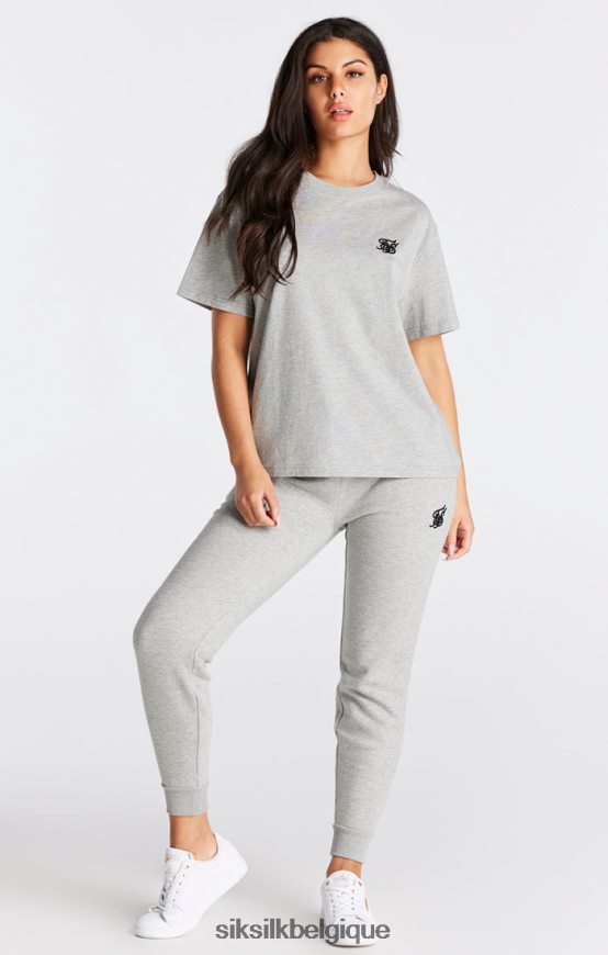 t-shirt boyfriend essentiel gris chiné vêtements femmes SikSilk AS2ZD41