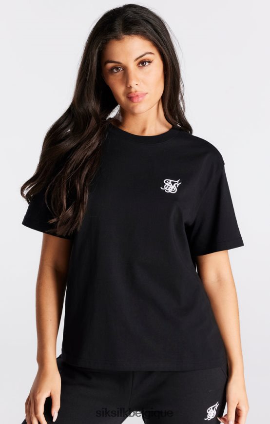 t-shirt boyfriend essentiel noir vêtements femmes SikSilk AS2ZD40