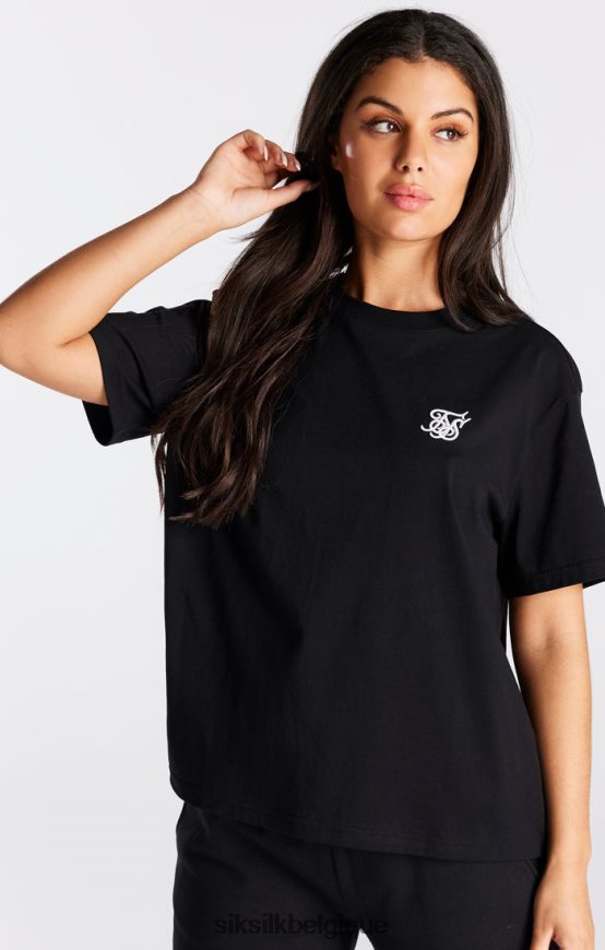 t-shirt boyfriend essentiel noir vêtements femmes SikSilk AS2ZD40