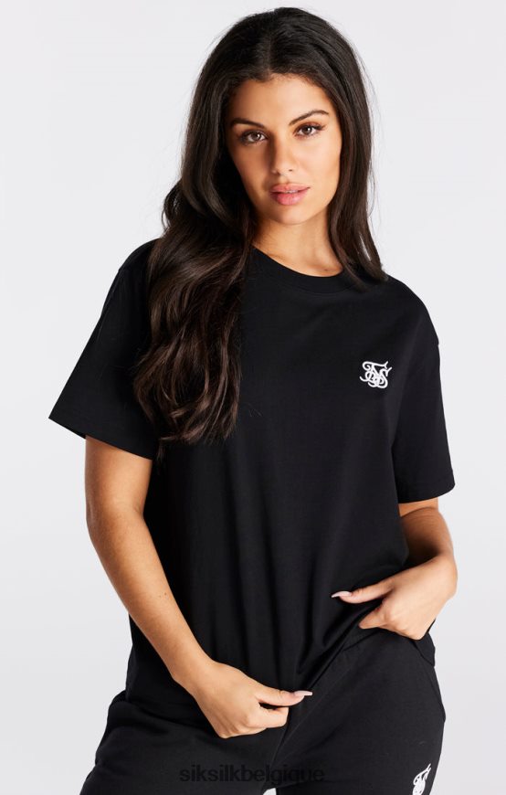 t-shirt boyfriend essentiel noir vêtements femmes SikSilk AS2ZD40