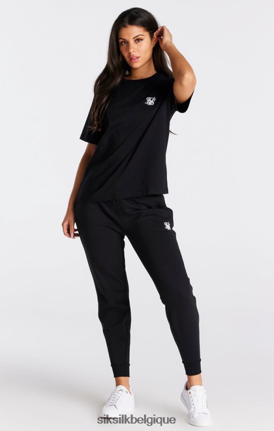 t-shirt boyfriend essentiel noir vêtements femmes SikSilk AS2ZD40