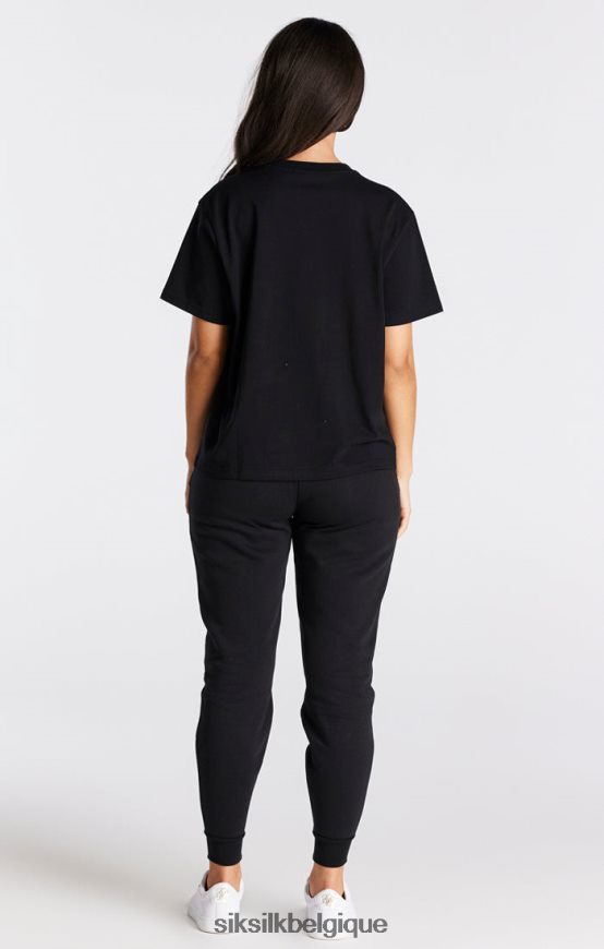 t-shirt boyfriend essentiel noir vêtements femmes SikSilk AS2ZD40