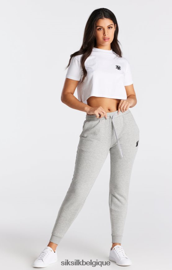 t-shirt court essentiel blanc coupe box vêtements femmes SikSilk AS2ZD24