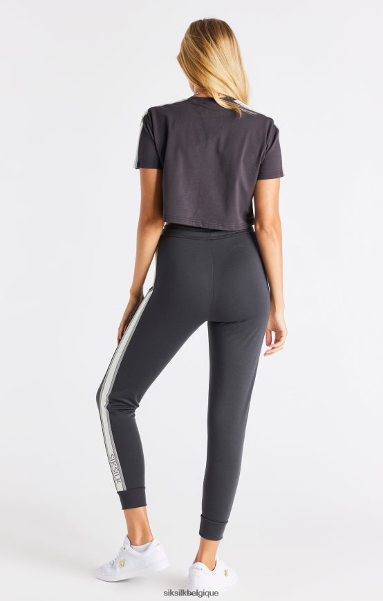 t-shirt court gris vêtements femmes SikSilk AS2ZD30