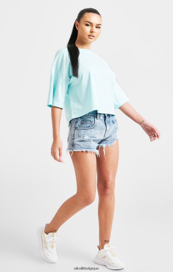 t-shirt court à logo aqua vêtements femmes SikSilk AS2ZD60