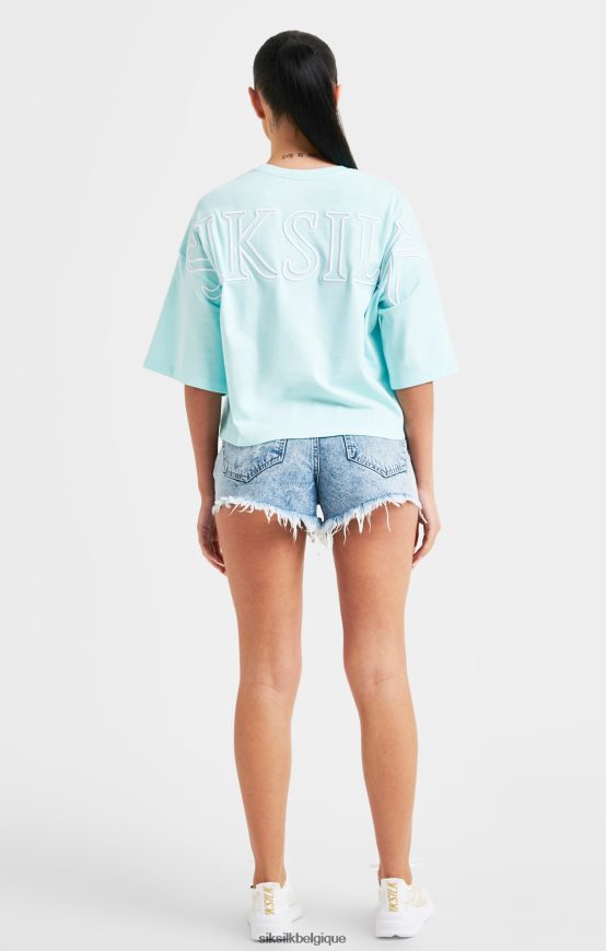 t-shirt court à logo aqua vêtements femmes SikSilk AS2ZD60