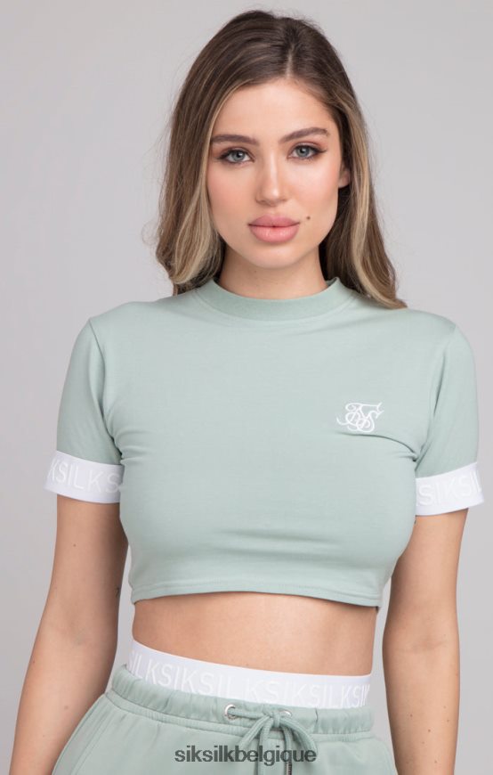 t-shirt court vert vêtements femmes SikSilk AS2ZD46
