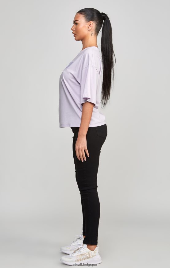 t-shirt court violet à logo universitaire vêtements femmes SikSilk AS2ZD55