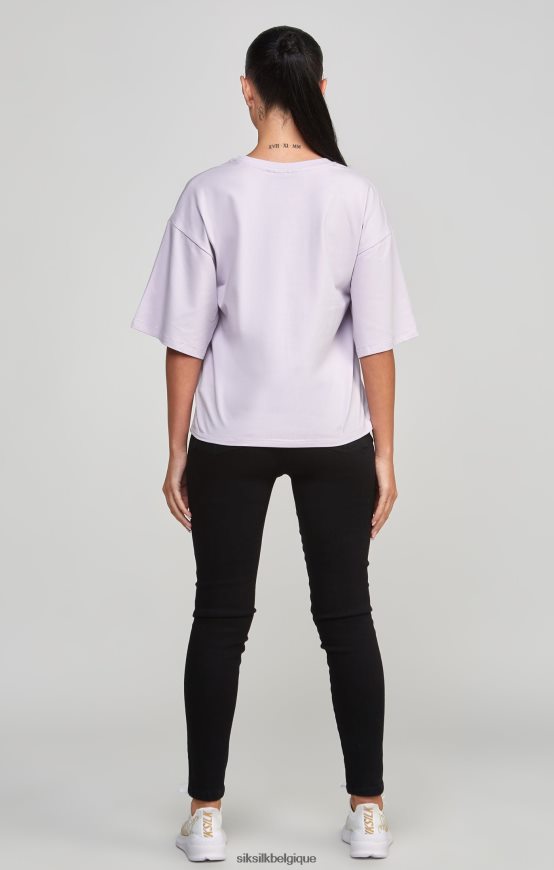 t-shirt court violet à logo universitaire vêtements femmes SikSilk AS2ZD55