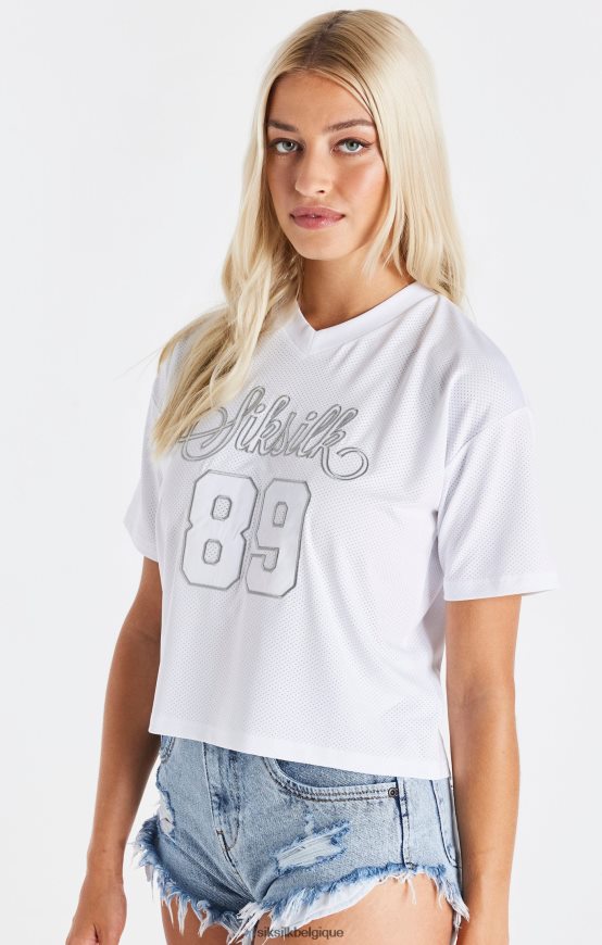 t-shirt en maille blanche vêtements femmes SikSilk AS2ZD32