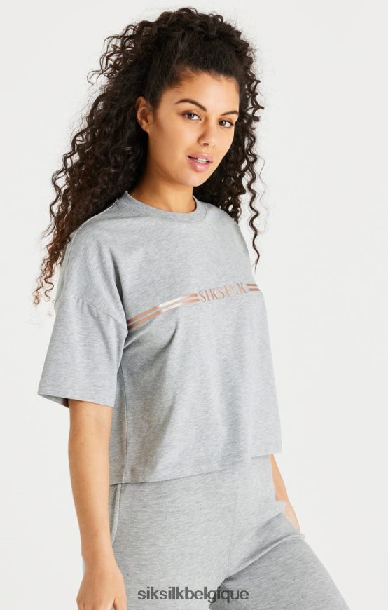 t-shirt gris chiné vêtements femmes SikSilk AS2ZD72
