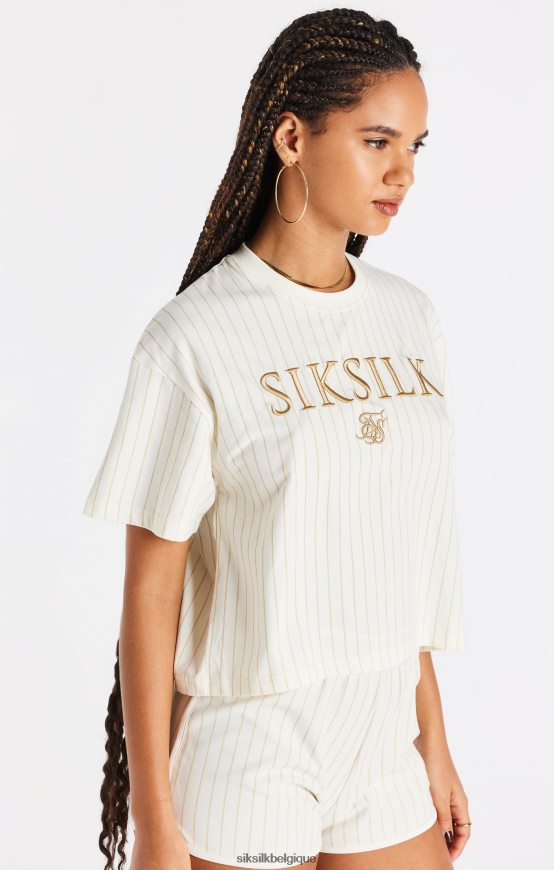 t-shirt à rayures écru vêtements femmes SikSilk AS2ZD26