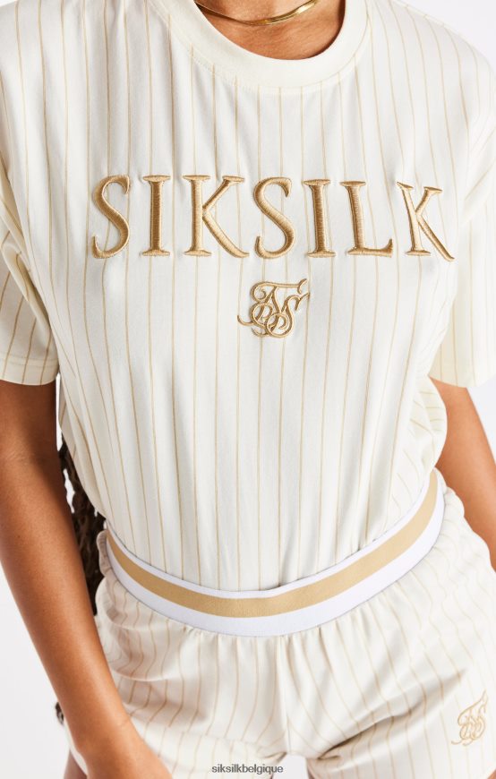 t-shirt à rayures écru vêtements femmes SikSilk AS2ZD26