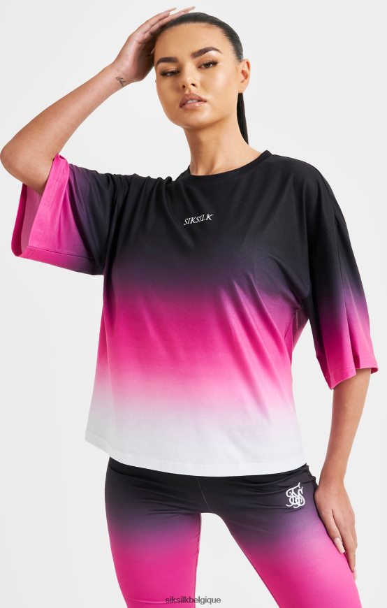 t-shirt rose délavé vêtements femmes SikSilk AS2ZD56