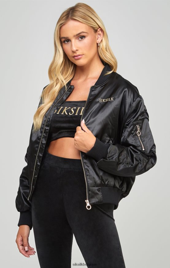 blouson aviateur oversize ultra brillant vêtements femmes SikSilk AS2ZD136