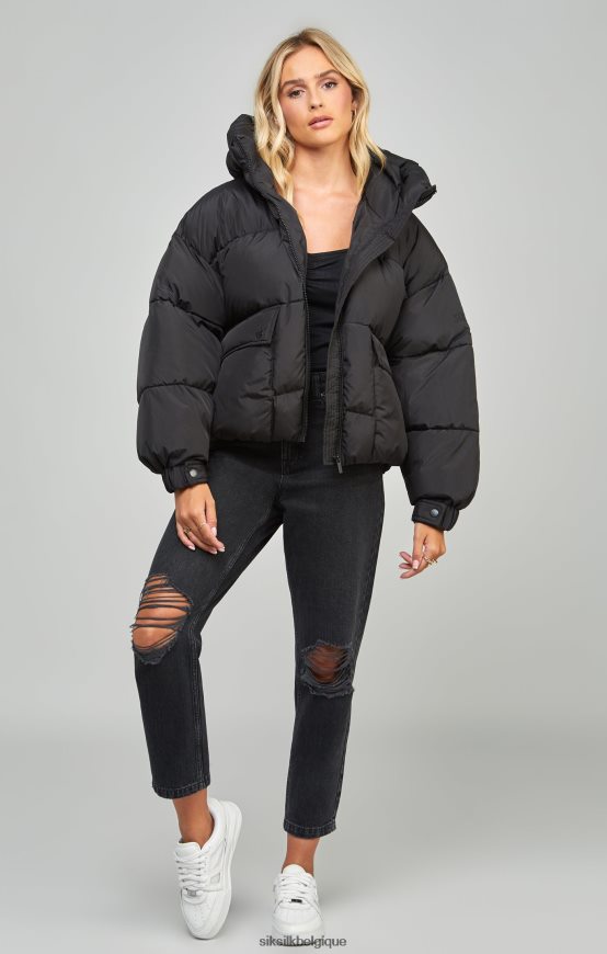 doudoune oversize noire vêtements femmes SikSilk AS2ZD124
