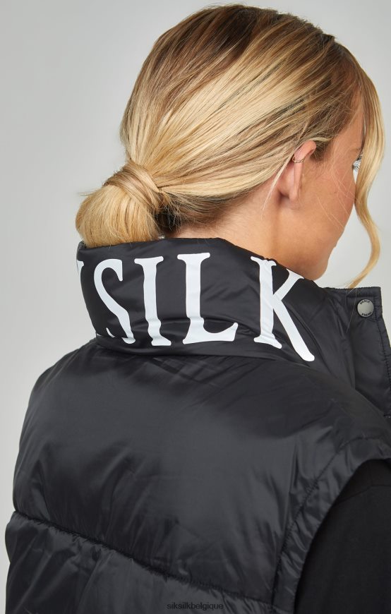 gilet court noir vêtements femmes SikSilk AS2ZD132