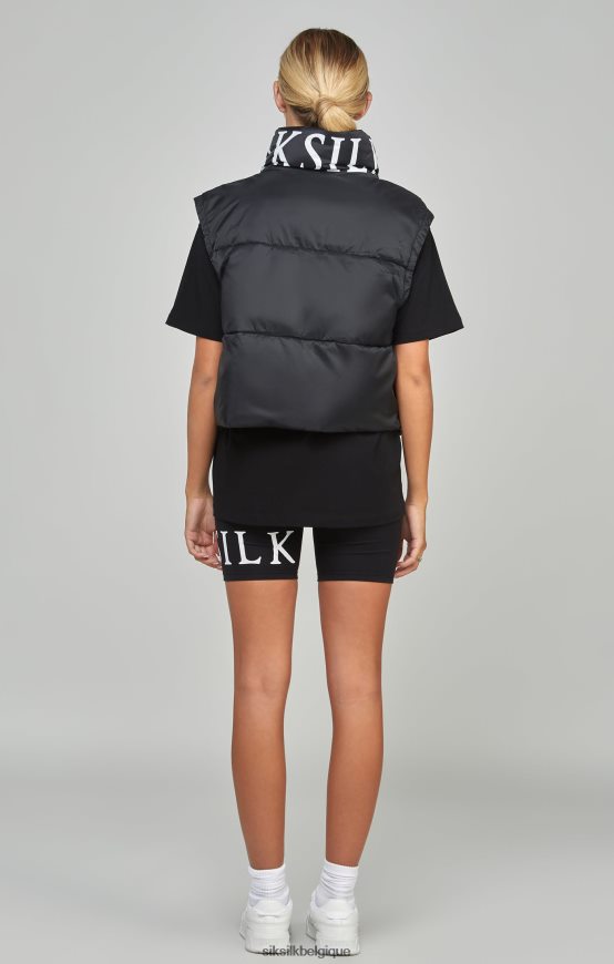 gilet court noir vêtements femmes SikSilk AS2ZD132