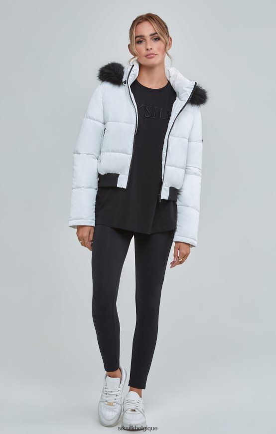 parka courte blanche vêtements femmes SikSilk AS2ZD130