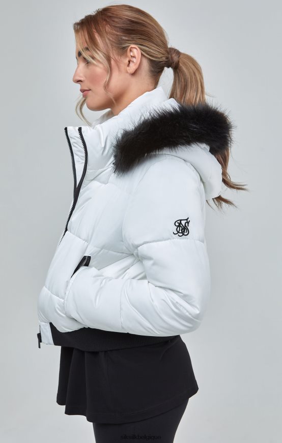 parka courte blanche vêtements femmes SikSilk AS2ZD130