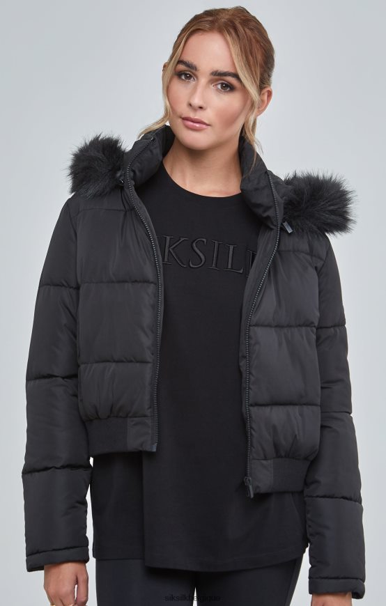 parka courte noire vêtements femmes SikSilk AS2ZD127