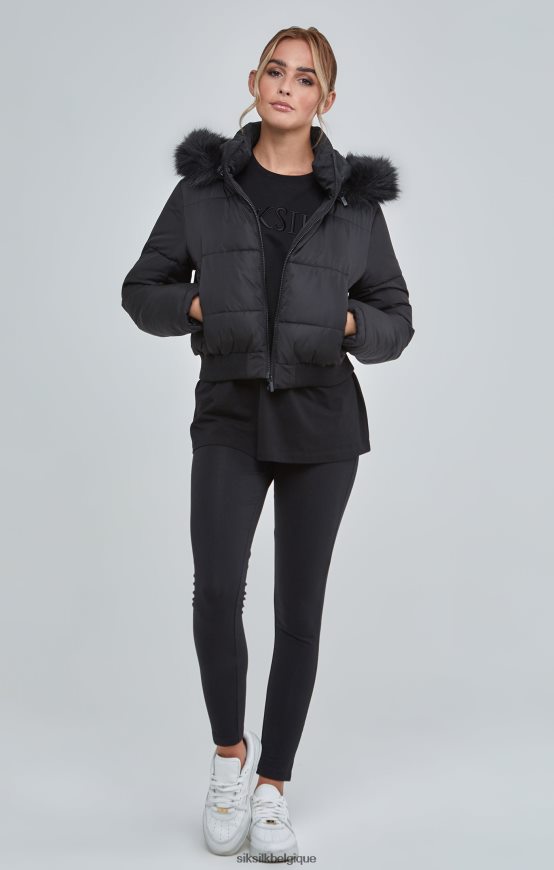 parka courte noire vêtements femmes SikSilk AS2ZD127