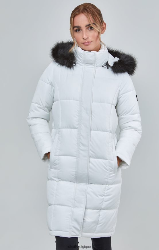 parka longue matelassée blanche vêtements femmes SikSilk AS2ZD128