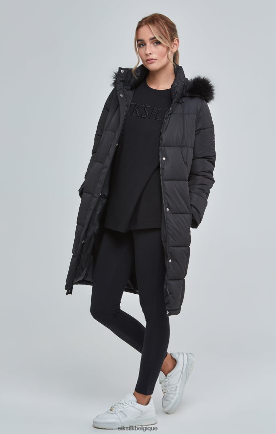 parka longue matelassée noire vêtements femmes SikSilk AS2ZD129