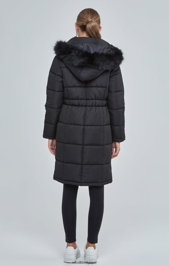 parka longue matelassée noire vêtements femmes SikSilk AS2ZD129