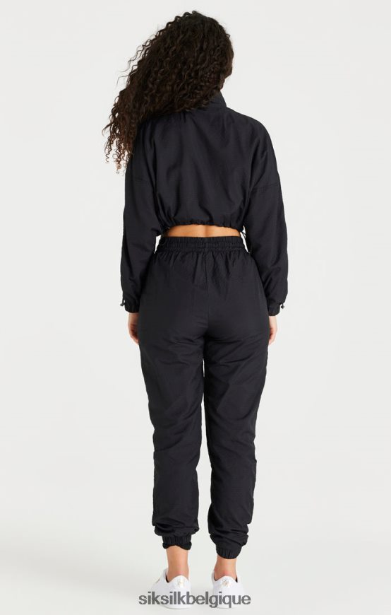 veste courte noire froncée vêtements femmes SikSilk AS2ZD139