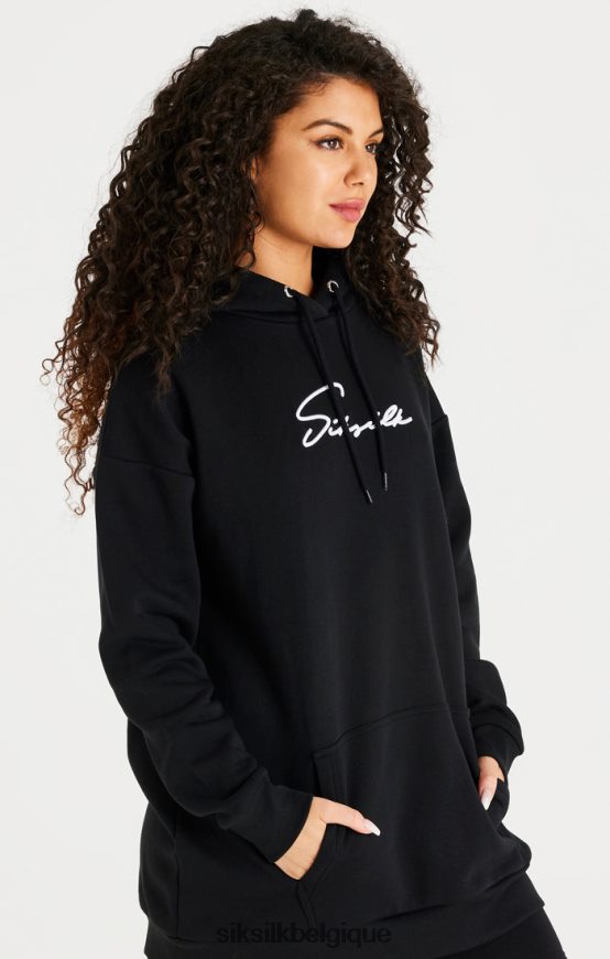 robe à capuche oversize noire vêtements femmes SikSilk AS2ZD154
