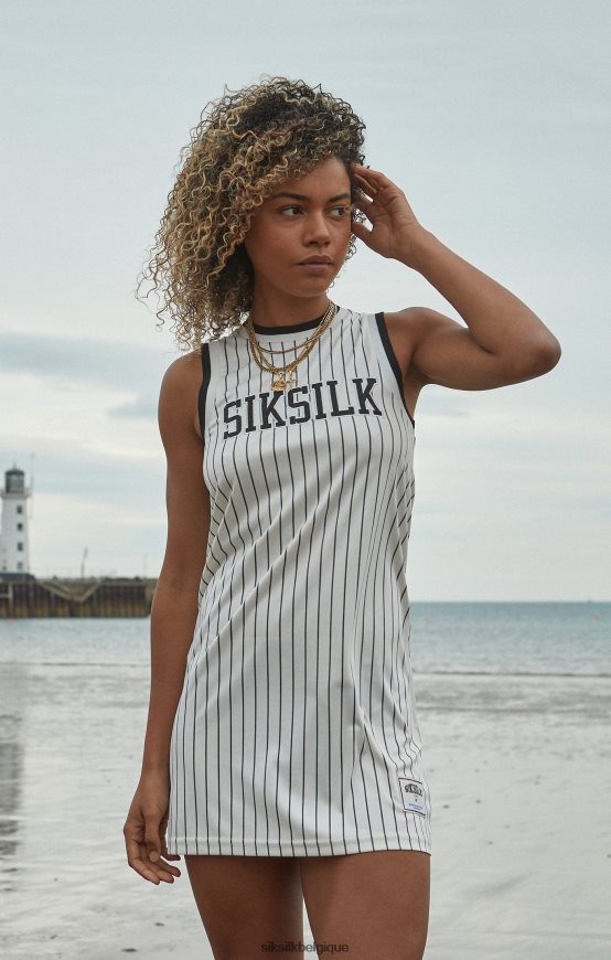 robe écru à fines rayures vêtements femmes SikSilk AS2ZD144
