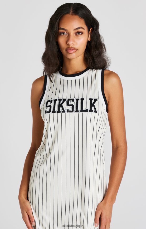 robe écru à fines rayures vêtements femmes SikSilk AS2ZD144