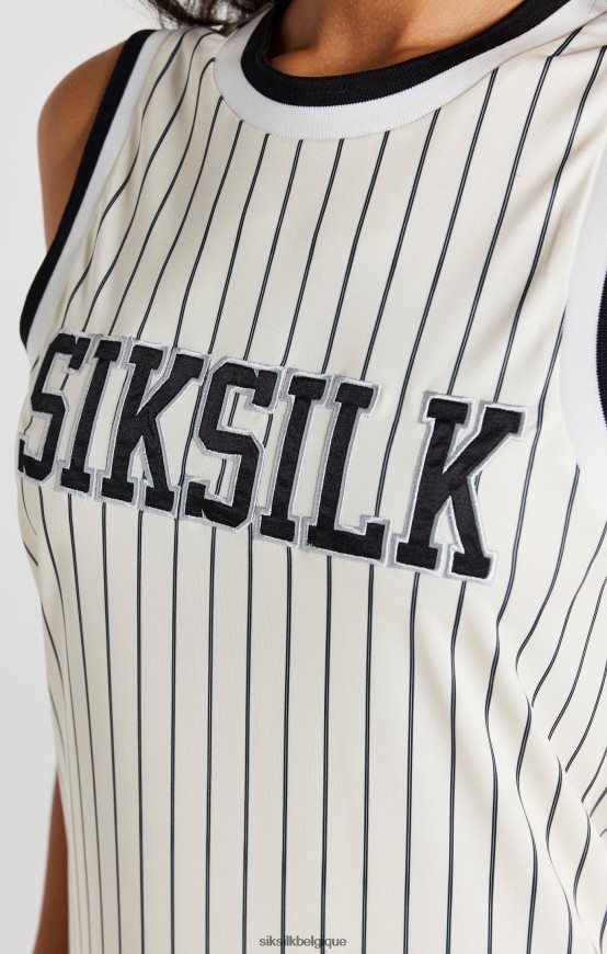 robe écru à fines rayures vêtements femmes SikSilk AS2ZD144