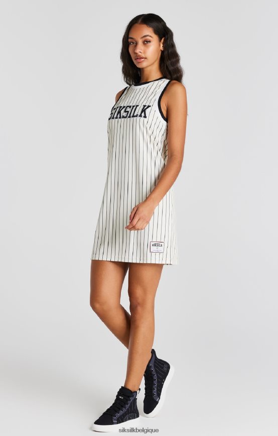 robe écru à fines rayures vêtements femmes SikSilk AS2ZD144