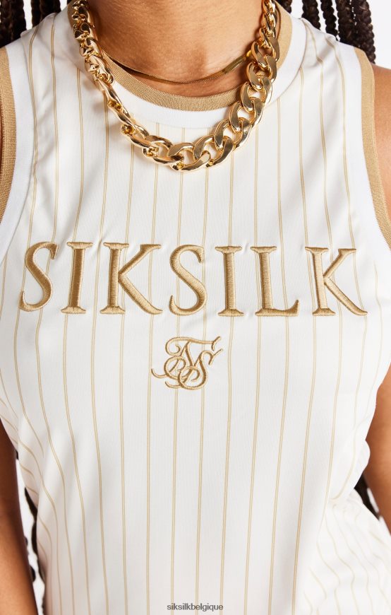 robe de basket de luxe - écru et doré vêtements femmes SikSilk AS2ZD150