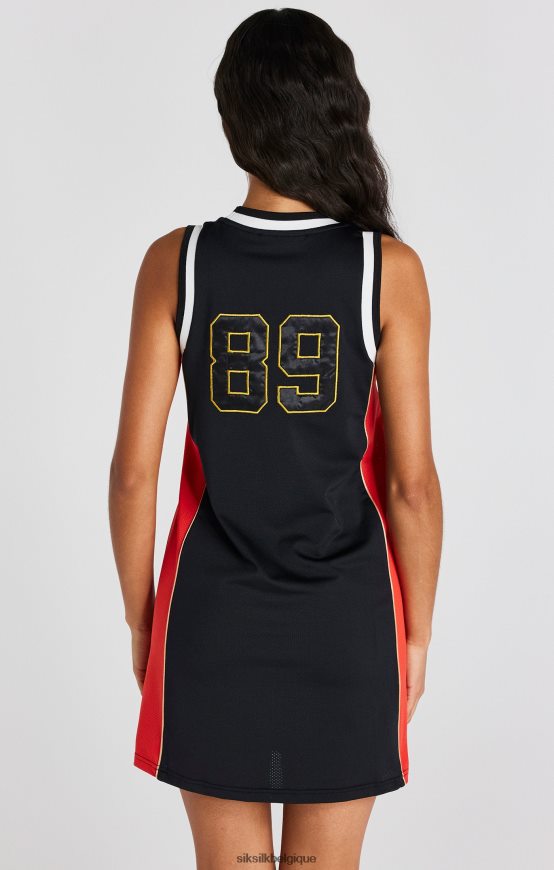 robe de basket noire à empiècements vêtements femmes SikSilk AS2ZD147