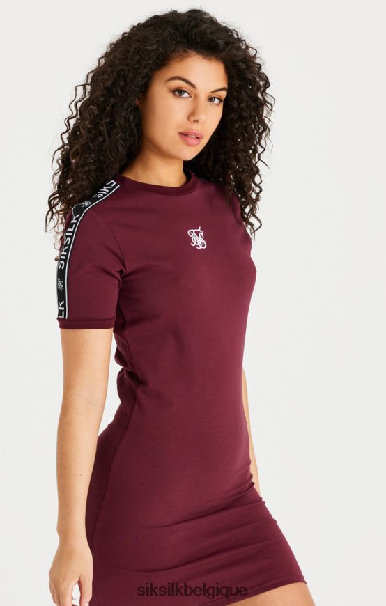 robe moulante bordeaux à bande vêtements femmes SikSilk AS2ZD141