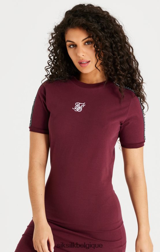robe moulante bordeaux à bande vêtements femmes SikSilk AS2ZD141