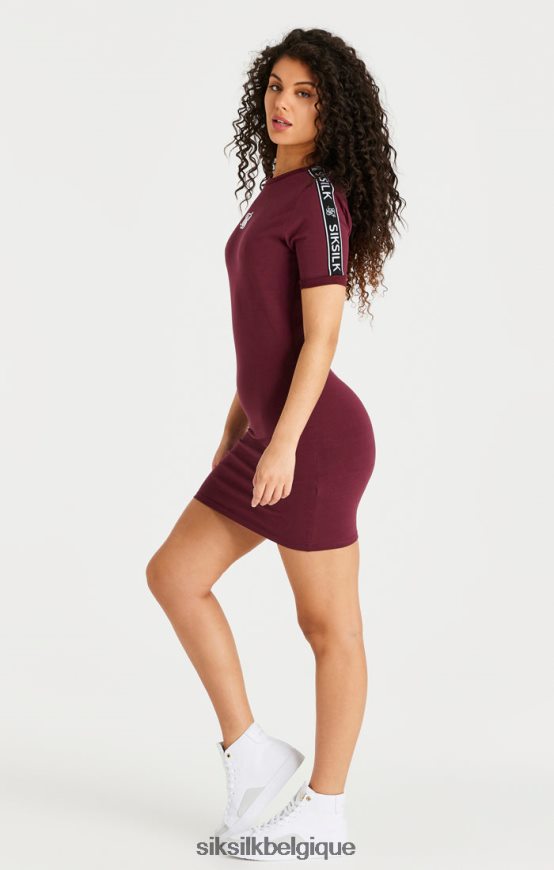robe moulante bordeaux à bande vêtements femmes SikSilk AS2ZD141