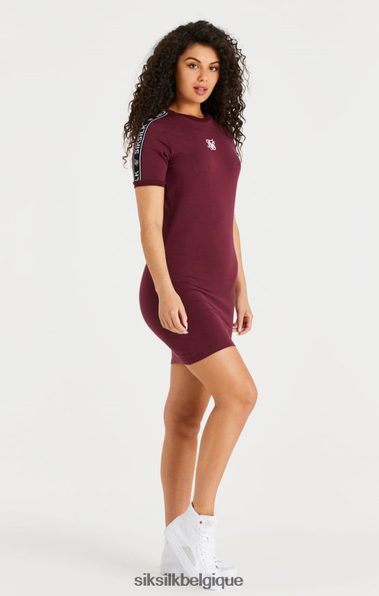 robe moulante bordeaux à bande vêtements femmes SikSilk AS2ZD141
