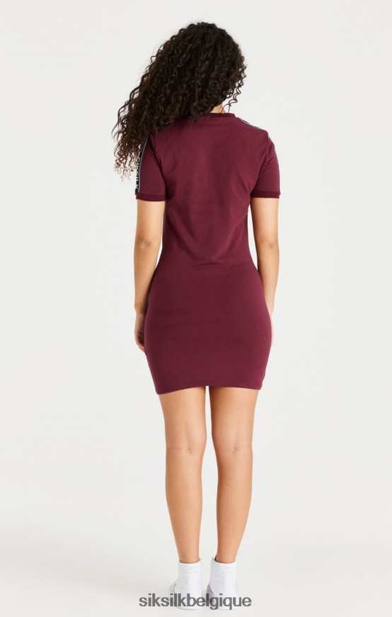 robe moulante bordeaux à bande vêtements femmes SikSilk AS2ZD141