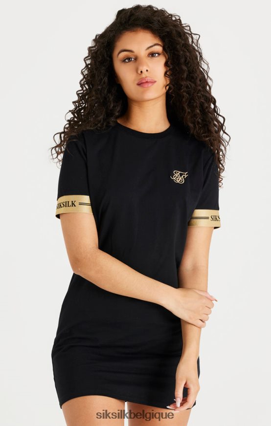 robe t-shirt noire vêtements femmes SikSilk AS2ZD143